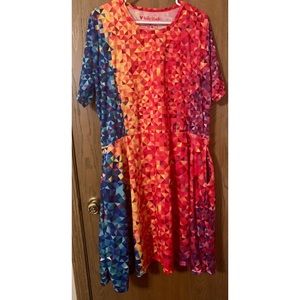 Koda Black colorful geometric pattern dress